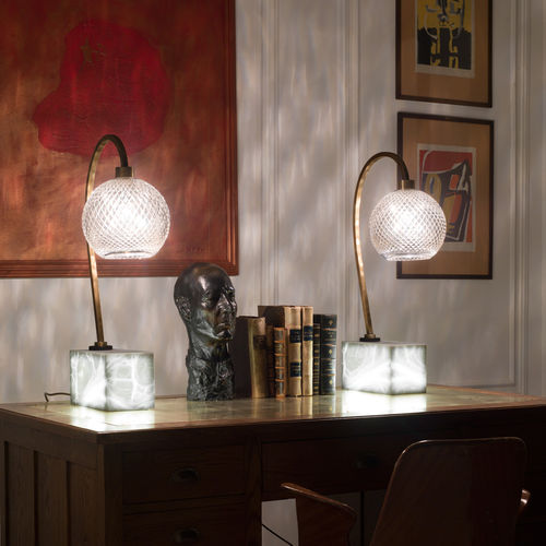 Table lamp - CL2027 - Sigma L2 - bronze / crystal / alabaster