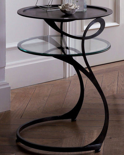 Contemporary bedside table - MOBY - Barel Srl - iron / crystal / iron base