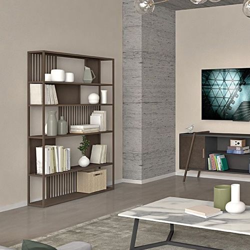 Free-standing bookcase - AMBRA - Barel Srl - contemporary / iron