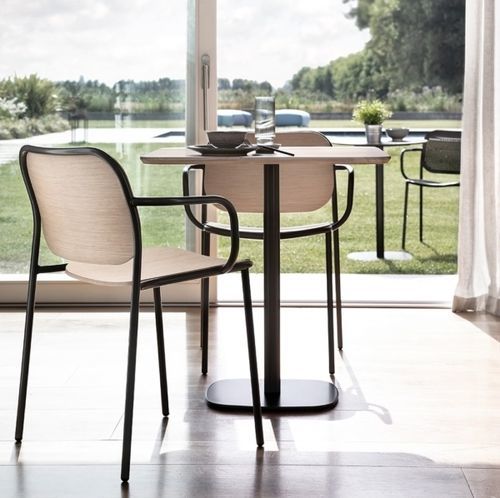 Contemporary bistro table - 0532-1 - Traba' - HPL / beech / ash