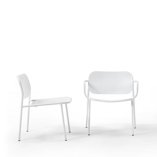 Contemporary lounge chair - METIS DOT 0172  - Traba' - perforated sheet metal / metal / stackable