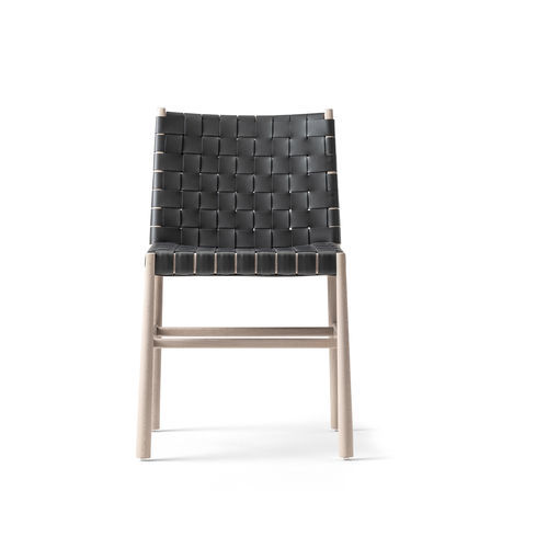 Contemporary chair - JULIE 0023 CU - Traba' - leather / wooden base / 4-legged
