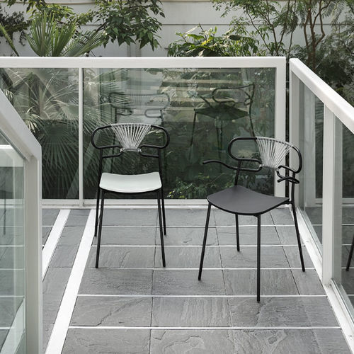 Modern armchair - GENOA - Traba' - leather / fabric / painted metal