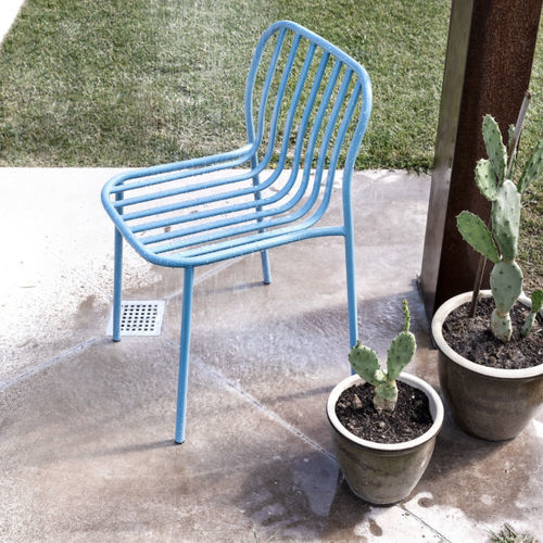 Minimalist design garden chair - METIS LINE - Traba' - indoor / outdoor / painted metal