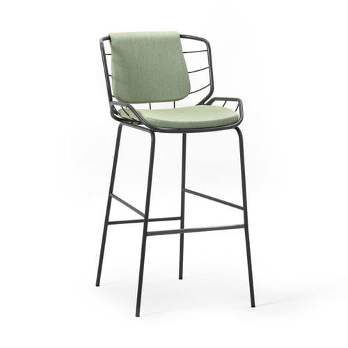 Contemporary bar stool - SKIN - Traba' - velvet / metal base / 4-legged