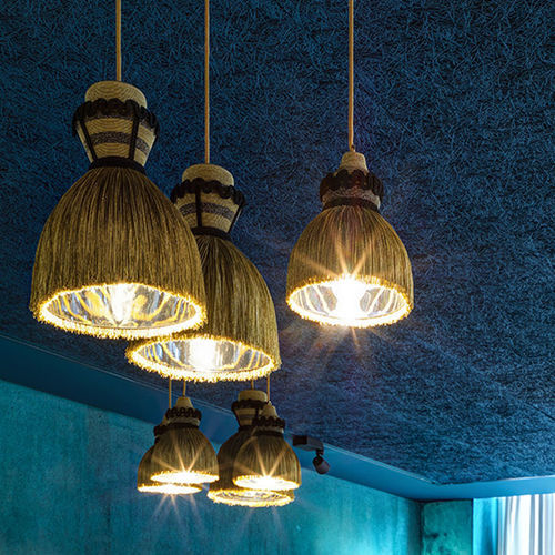 Pendant lamp - MADAMA - Mogg - metal / fabric / original design