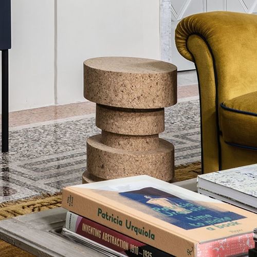 Contemporary stool - KING & QUEEN - Mogg - cork / central base