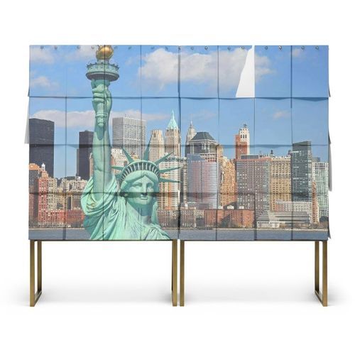 High sideboard - NOTES - Mogg - original design / lacquered MDF / metal