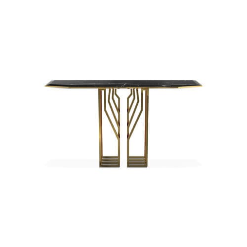 Contemporary sideboard table - SCARP - LUXXU MODERN DESIGN & LIVING - brass / marble / brass base