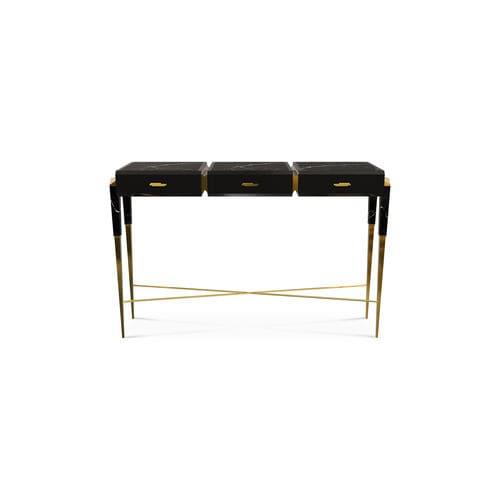 Contemporary sideboard table - SPEAR - LUXXU MODERN DESIGN & LIVING - lacquered wood / brass / marble