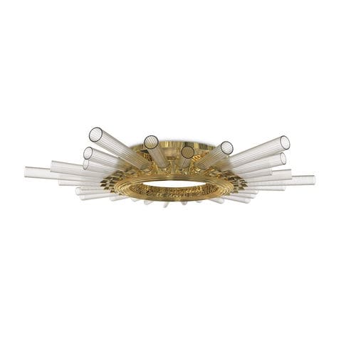 Contemporary ceiling light - MAJESTIC - LUXXU MODERN DESIGN & LIVING - round / crystal / gold-plated brass