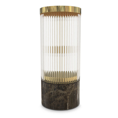 Table lamp - PHARO II - LUXXU MODERN DESIGN & LIVING - gold-plated brass / crystal / marble