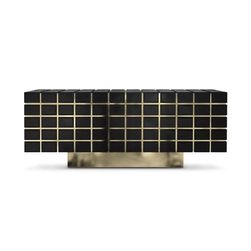 Contemporary sideboard - NUBIAN  - LUXXU MODERN DESIGN & LIVING - lacquered wood / smoked glass / polished brass