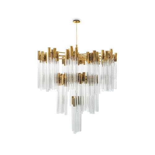 Contemporary chandelier - BURJ - LUXXU MODERN DESIGN & LIVING - crystal / gold-plated brass / commercial