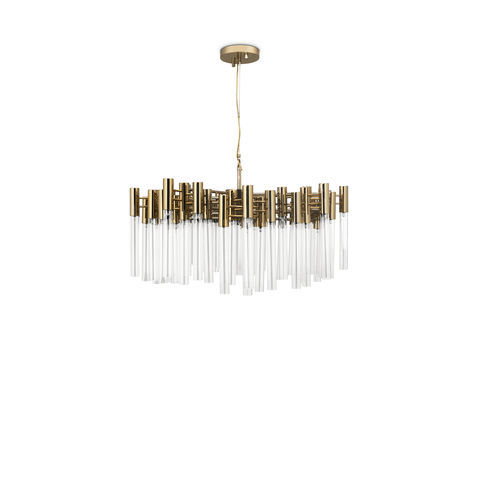 Pendant lamp - Burj - LUXXU MODERN DESIGN & LIVING - gold-plated brass / crystal / contemporary