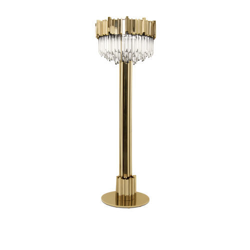 Floor-standing lamp - EMPIRE - LUXXU MODERN DESIGN & LIVING - brass / gold-plated brass / crystal