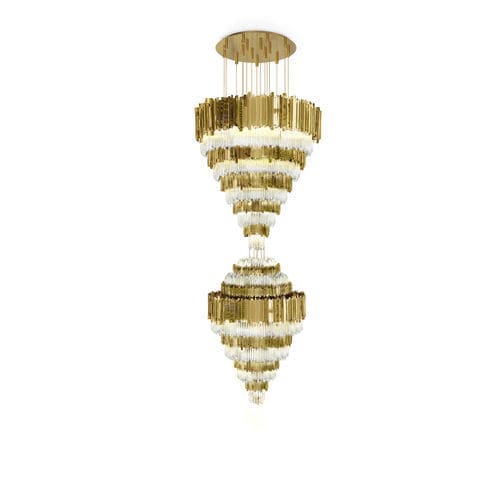 Contemporary chandelier - EMPIRE XL - LUXXU MODERN DESIGN & LIVING - crystal / gold-plated brass / commercial