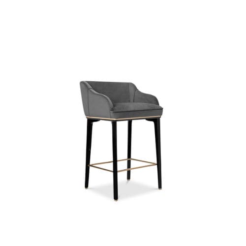 Contemporary bar chair - SABOTEUR - LUXXU MODERN DESIGN & LIVING - indoor / velvet / polished brass
