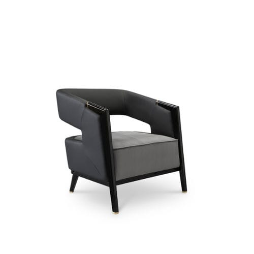 Contemporary armchair - GLADIA - LUXXU MODERN DESIGN & LIVING - velvet / synthetic leather / wooden