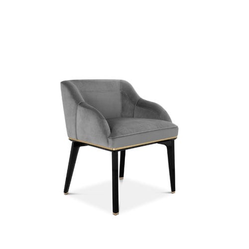 Contemporary dining chair - SABOTEUR - LUXXU MODERN DESIGN & LIVING - indoor / velvet / polished brass