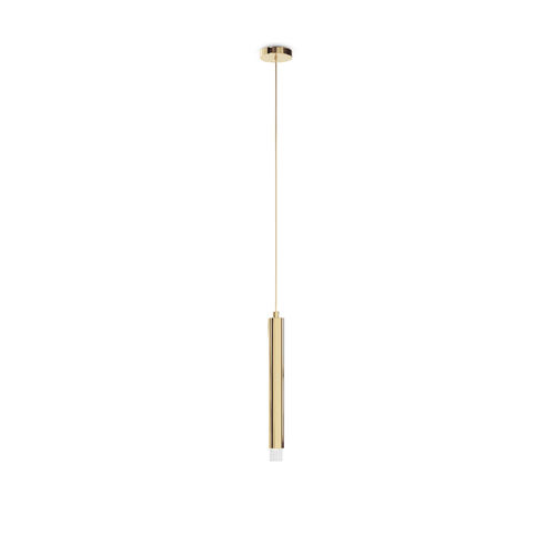 Pendant lamp - WATERFALL SMALL - LUXXU MODERN DESIGN & LIVING - gold-plated brass / crystal / contemporary