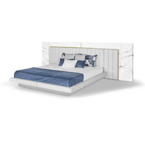 Double bed - ALGERONE - LUXXU MODERN DESIGN & LIVING - contemporary / upholstered / with leather headboard