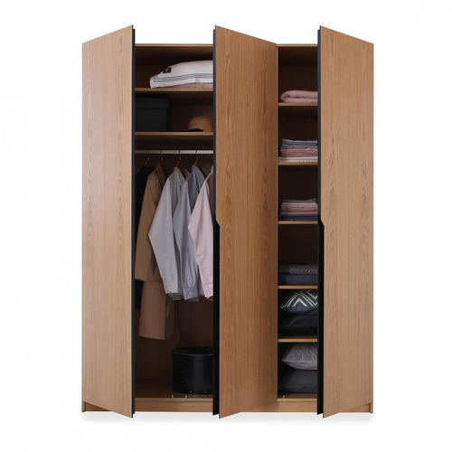 Contemporary wardrobe - LEILA - HEAVENS - oak / walnut / with swing doors