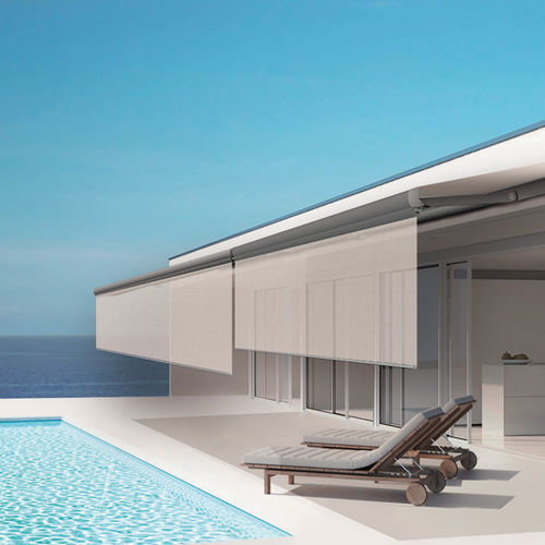 Box awning - Splenbox-400 Sombrex - LLAZA WORLD, S.A. - retractable / vertical / motorized