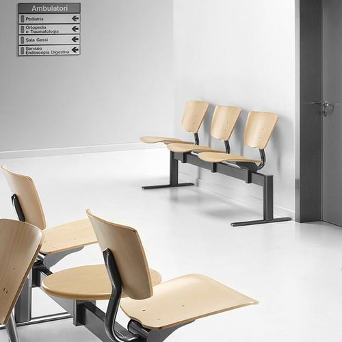 Metal beam chair - VEKTA - TALIN SRL - beech / plywood / 2-person