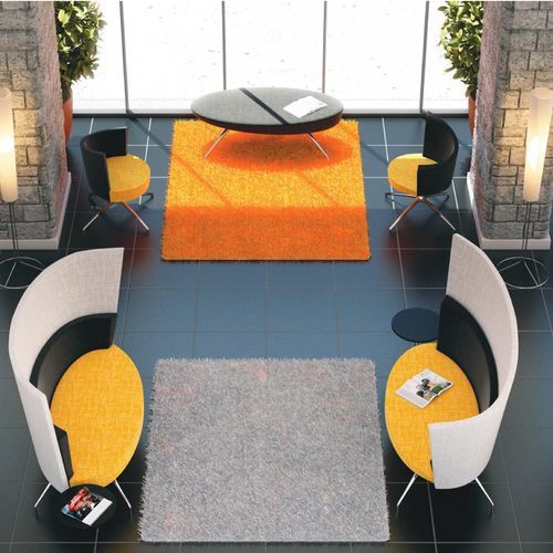 Contemporary upholstered bench - ELIPSE - TALIN SRL - fabric / leather / metal base