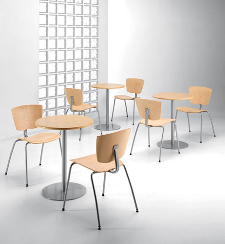 Contemporary visitor chair - VEKTA - TALIN SRL - indoor / metal / leather