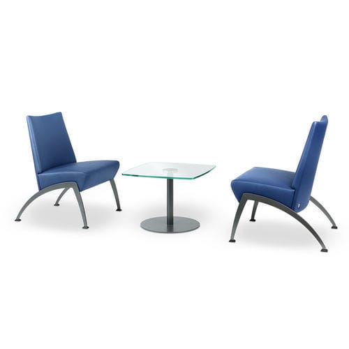 Contemporary fireside chair - VIVA - TALIN SRL - leather / fabric / painted metal