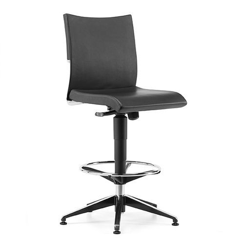 Contemporary stool - AVIA - TALIN SRL - leather / fabric / aluminum base