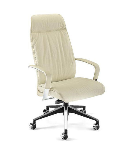 Contemporary executive chair - DIESIS PLUS - TALIN SRL - leather / fabric / chrome