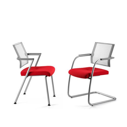 Contemporary visitor chair - TITANIA - TALIN SRL - indoor / aluminum / leather