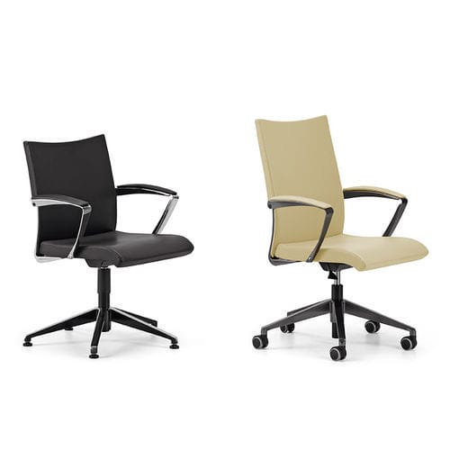 Contemporary office armchair - AVIA - TALIN SRL - leather / fabric / metal