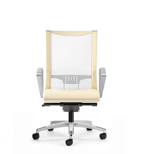 Contemporary office armchair - AVIANET - TALIN SRL - leather / fabric / metal