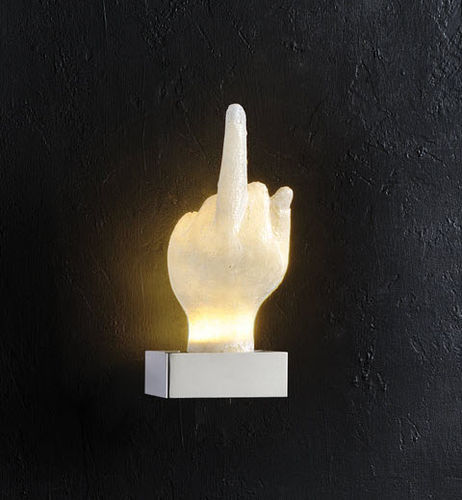 Contemporary wall light - GOODBYE - lucifero illuminazione - indoor / chromed metal / fiberglass