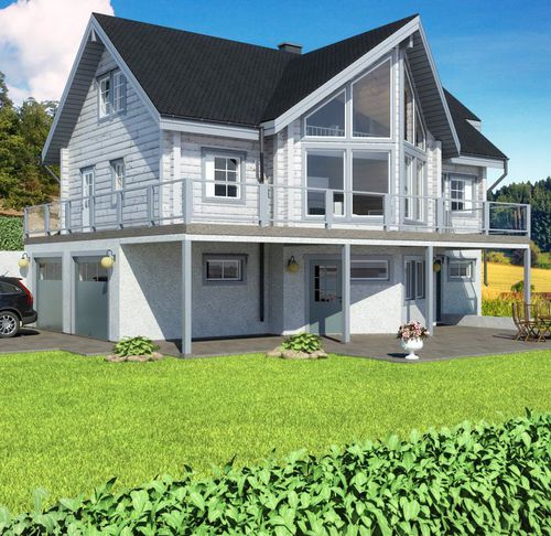 Prefab house - LUXURY : 342 - Artic House - eco-friendly / contemporary / with terrace