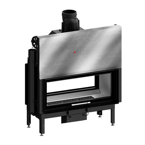 Wood-burning fireplace - ARDENTE DUO 105x43.DGS - Hitze - built-in / island / double-sided