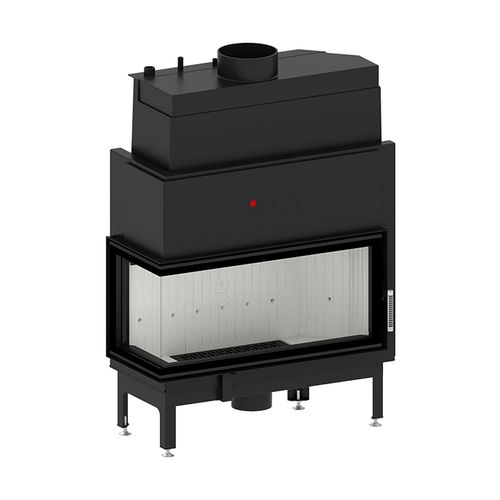 Corner fireplace insert - ALAQS 90x41.L-D - Hitze - wood-burning / boiler