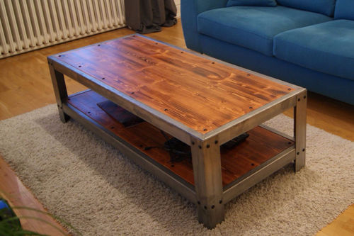 Industrial style coffee table - DOMUS - MISTERZINC - pine / zinc / rectangular
