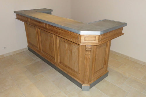 Bar counter - POMMEROL - MISTERZINC - wooden / upright