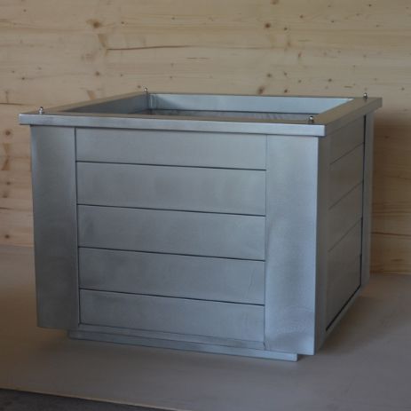 Zinc Versailles planter - BAC &Agrave; LAMES - MISTERZINC - square / for public space / outdoor