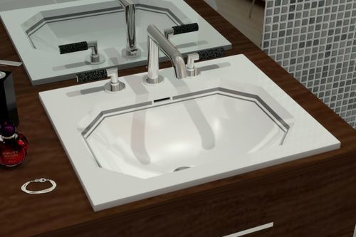 Built-in washbasin - PLAISANCE - WATERGAME COMPANY - composite material / customizable / matte finish