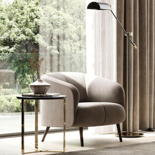 Contemporary armchair - AMALFI  - Laskasas - fabric / upholstered / customizable