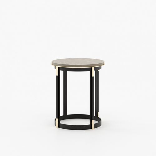 Contemporary side table - LYSSA - Laskasas - oak / marble / metal base