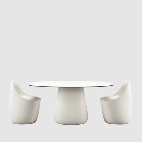 Contemporary table - COBBLE - Qeeboo - HPL / HPL base / oval
