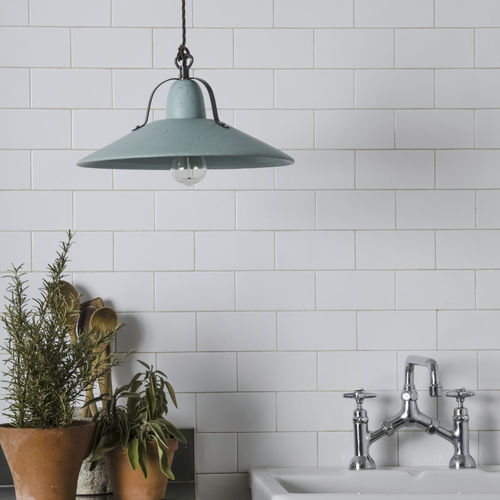 Pendant lamp - ASIAGO - TOSCOT - metal / ceramic / industrial design