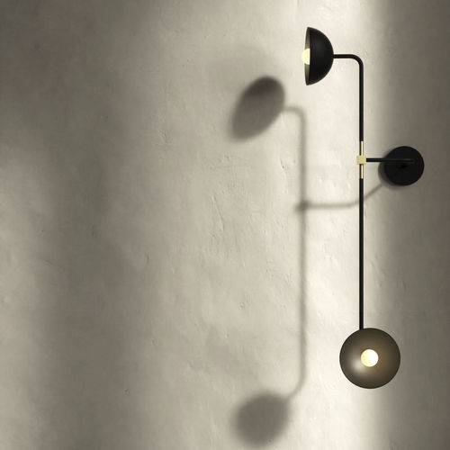Contemporary wall light - BEAUBIEN DOUBLE - Lambert et Fils - indoor / aluminum / brass